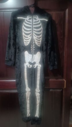 Skeleton Halloween Costume Hooded Onesie