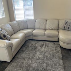Nice off-white leather sectional