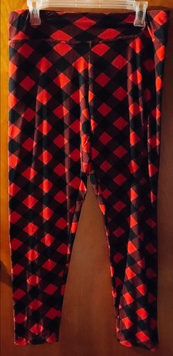 Ladies Christmas plaid leggings