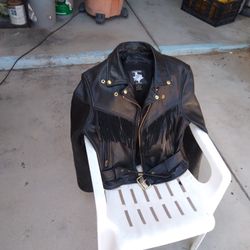Female Biker Jacket With Fringe