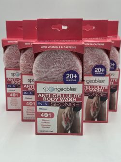 6 Pack Spongeables Anti-Cellulite Body Wash In a Sponge