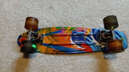 Skateboard with light up wheels