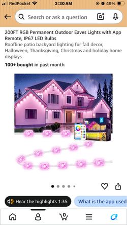 200FT RGB Permanent Outdoor Eaves Lights