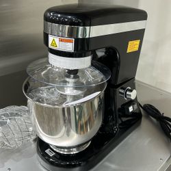 ChefAsst CA-MXN7C Black 7L 0.36 HP Bowl Lift Countertop Mixer with Standard Accessories   
