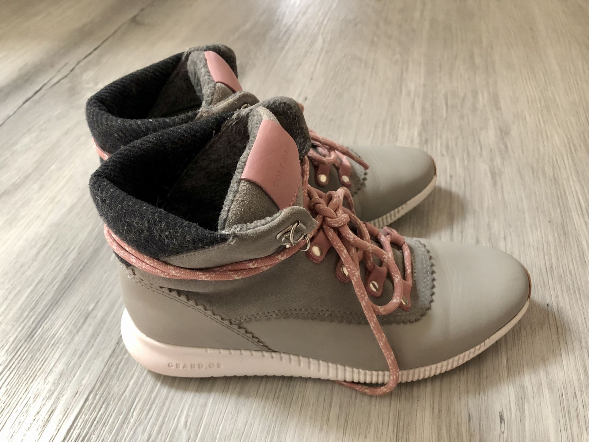 Cole Haan Waterproof Zerogrand Chelsea Hiking Boots Gray and Pink Women's Size 6
