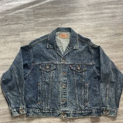 Vintage Custom LEVI'S  Blue Jean Jacket men's size XL Made in USA EUC 70(contact info removed)