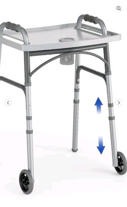 Loyoda Folding Walker with Tray, Silver