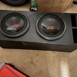  Alpine R2-W12D2 Next-Generation R-Series Dual 4-Ohm 750 RMS Watts 12" Subwoofer & Plywood Ported Box  33 Hz