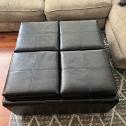 Leather Ottoman with Storage