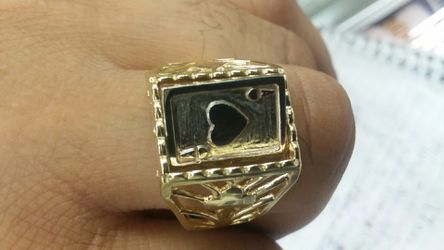 14k Gold card ring flip side 8.1 grams