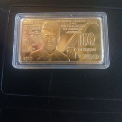 Donald Trump 24k Gold Plated $100 Novelty Bar