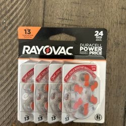 New Rayovac Hearing Aid Batteries Size 13 Orange 24 Pack Exp. Date 09/2028