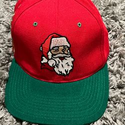 Vintage Santa Claus Blockhead Snapback American Needle Christmas Hat 90s Wool