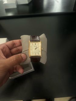 Seiko Rectangular Gold-Tone Watch
