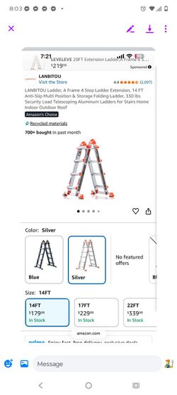 Aluminum adjustable ladder