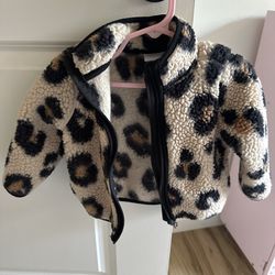 Toddler Leopard Print Sherpa Jacket size 12-18 months 🐆