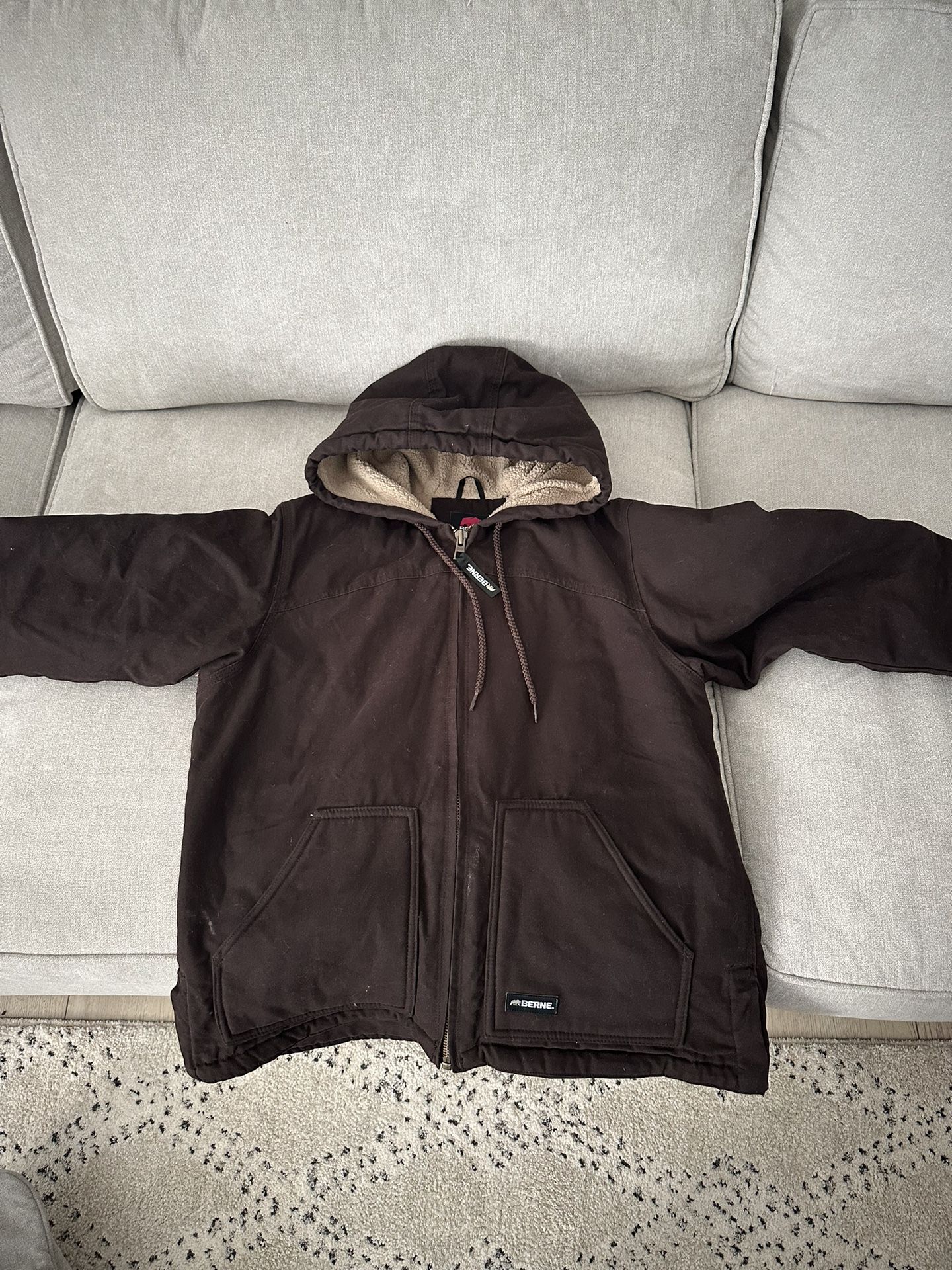 Berne Women's Sherpa Lined Softstone Duck Hooded Jacket