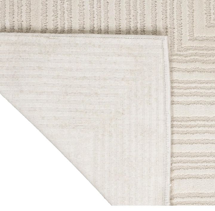 Calvin Klein Ck024 Irradiant Geometric Ivory 7'10" x 9'10" Area Rug, Easy Cleaning, Non Shedding