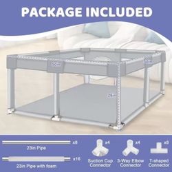 Baby Playpen Large 50 Inch Child Safety Barrier Activity Fence Baby Ball Box Game Playpen for Boy Girl Indoor Outdoors