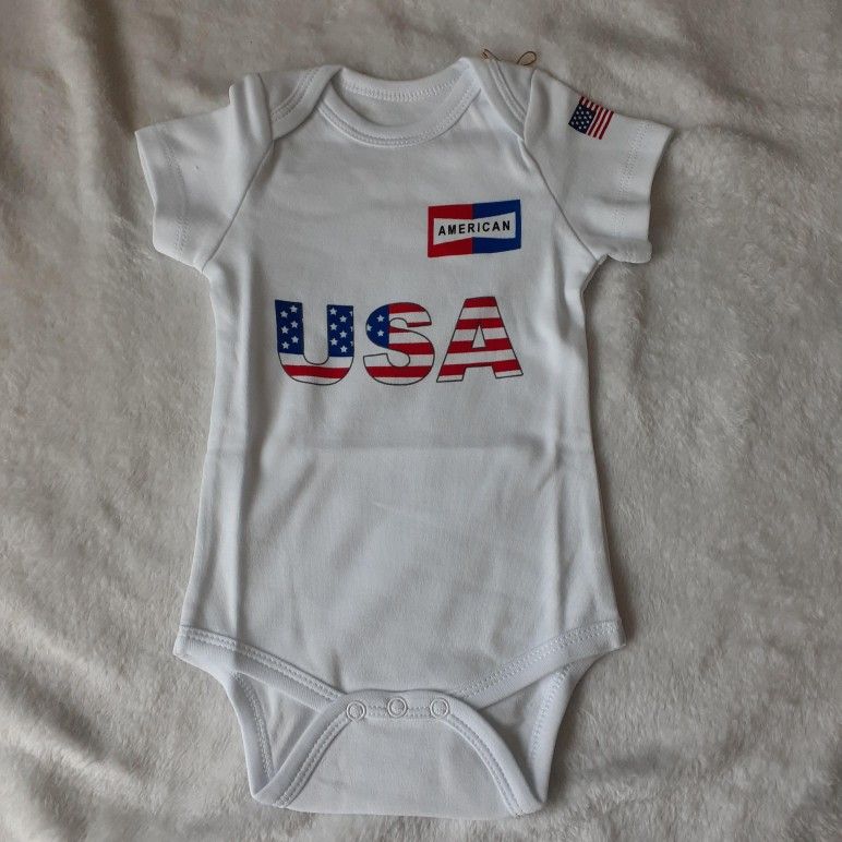 MUMUDA Baby Organic Onesie "USA" 3-6 Months