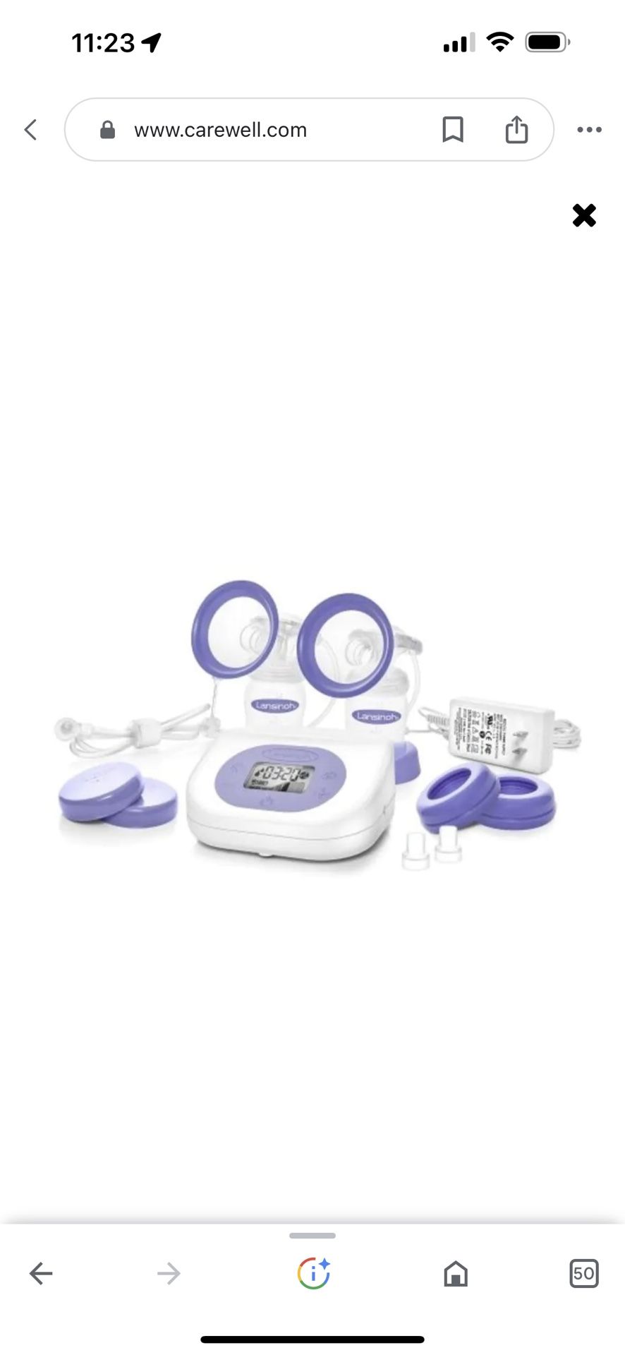 Lansinoh Smartpump 2.0 Double Electric Breast Pump Starter Set