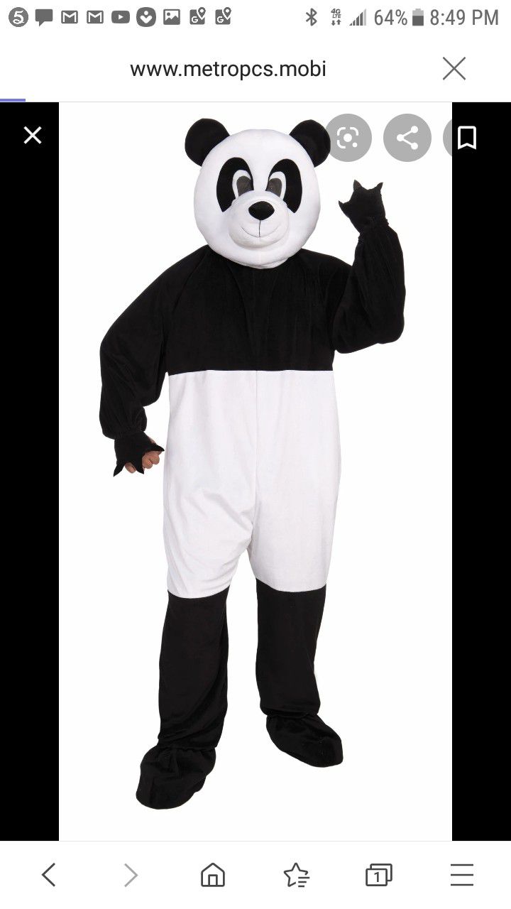 Panda costume great for Halloween one size fits all
