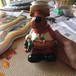 Ceramic moose small candle holder