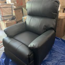 NEW LEATHER BLACK RECLINER