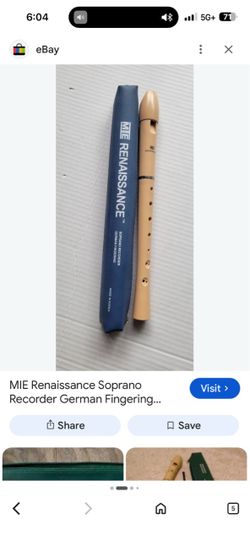 MIE Renaissance Soprano Recorder German Fingering...