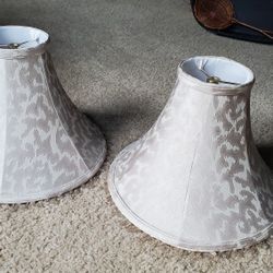Cream colored beaded lamp shades ($10)