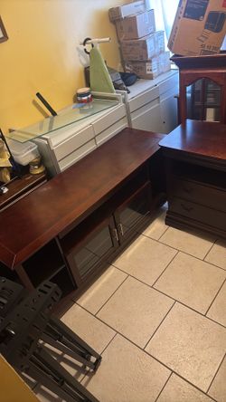 TV CHERRY FURNITURE STAND and one Cherry  nightstand drawer