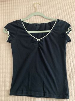 Navy blue Brandy Melvin laced top