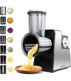 Dehyteco Electric Cheese Grater, 7-In-1 Stainless Steel Salad Shooter