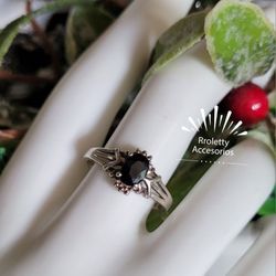 Sterling Silver 925 Ring With Onyx Stone Vintage