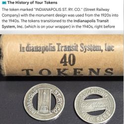 Old Indianapolis Railway Tokens  -  Monument Circle