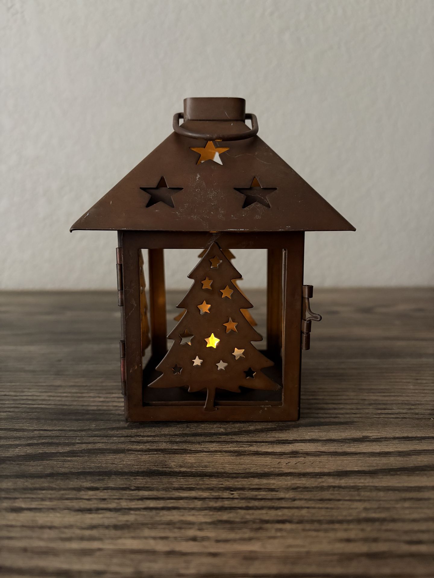Metal Luminary Christmas Tree Candle Holder
