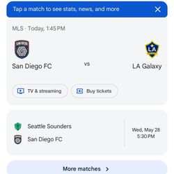 SAN DIEGO FC VS LA GALAXY TICKETS