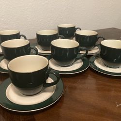 Coffee/Tea Mugs With Saucers, Set Of 8