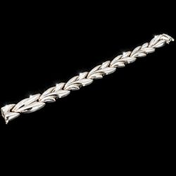 Mens Italian Leaf Design Bracelet "925 Silver"