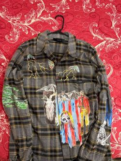 AMIRI Wes Lang Edition BloodỊ38 Plaid Shirt