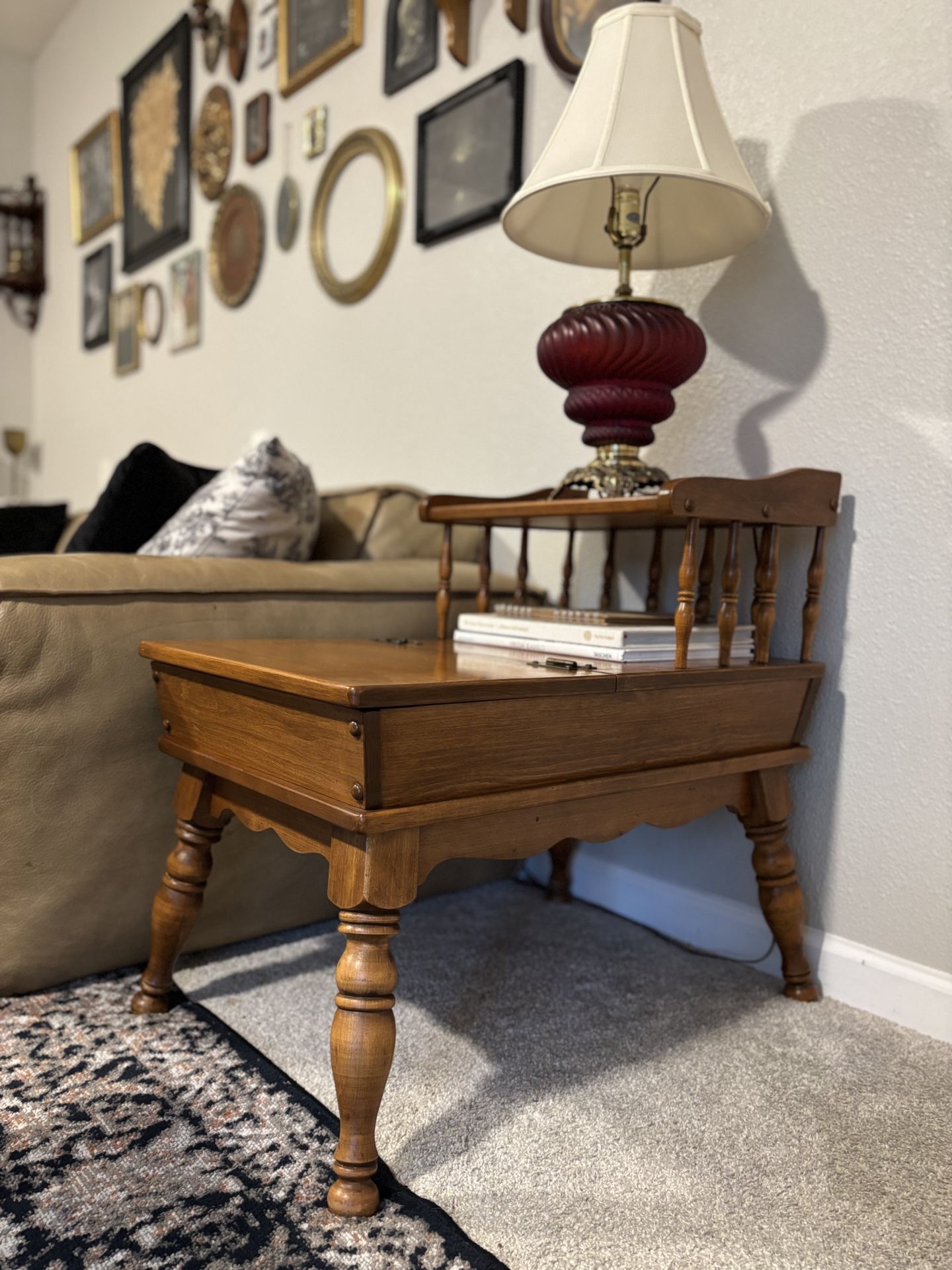 Vintage Ethan Allen Early American 2-Tier Maple Birch End Table •FREE DELIVERY