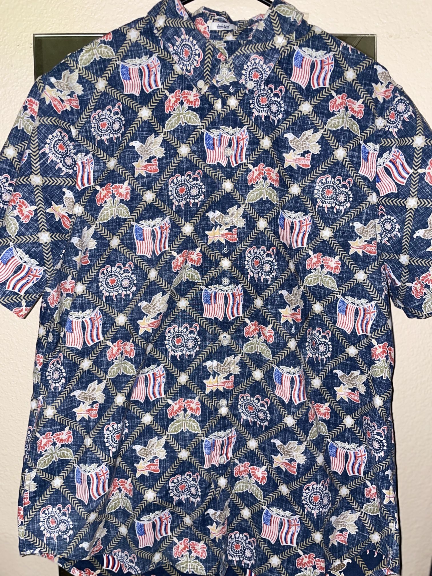 Reyn Spooner Dietrich Varez 2020 Commemorative 4th Of July Button Shirt LRG