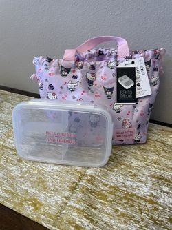 Sanrio Characters Lunch Drawstring Bag With Bento Box 
