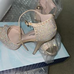 Champagne Rhinestone Pumps