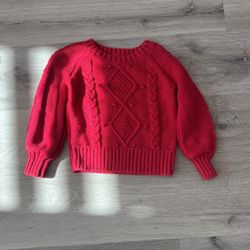 Baby Gap Knit Red Sweater Size 4 Years Toddler 100% Cotton