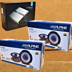 🚨 No Credit Needed 🚨 Alpine S-Series 6 1/2" Coaxial Speaker Set JD Series 4Ch Power Amplifier 480 Watt Package 🚨 Payment Options Available 🚨