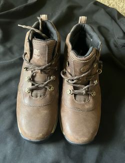 Timberland Boys Brown Waterproof Hiking Boots Leather US Size 5.5