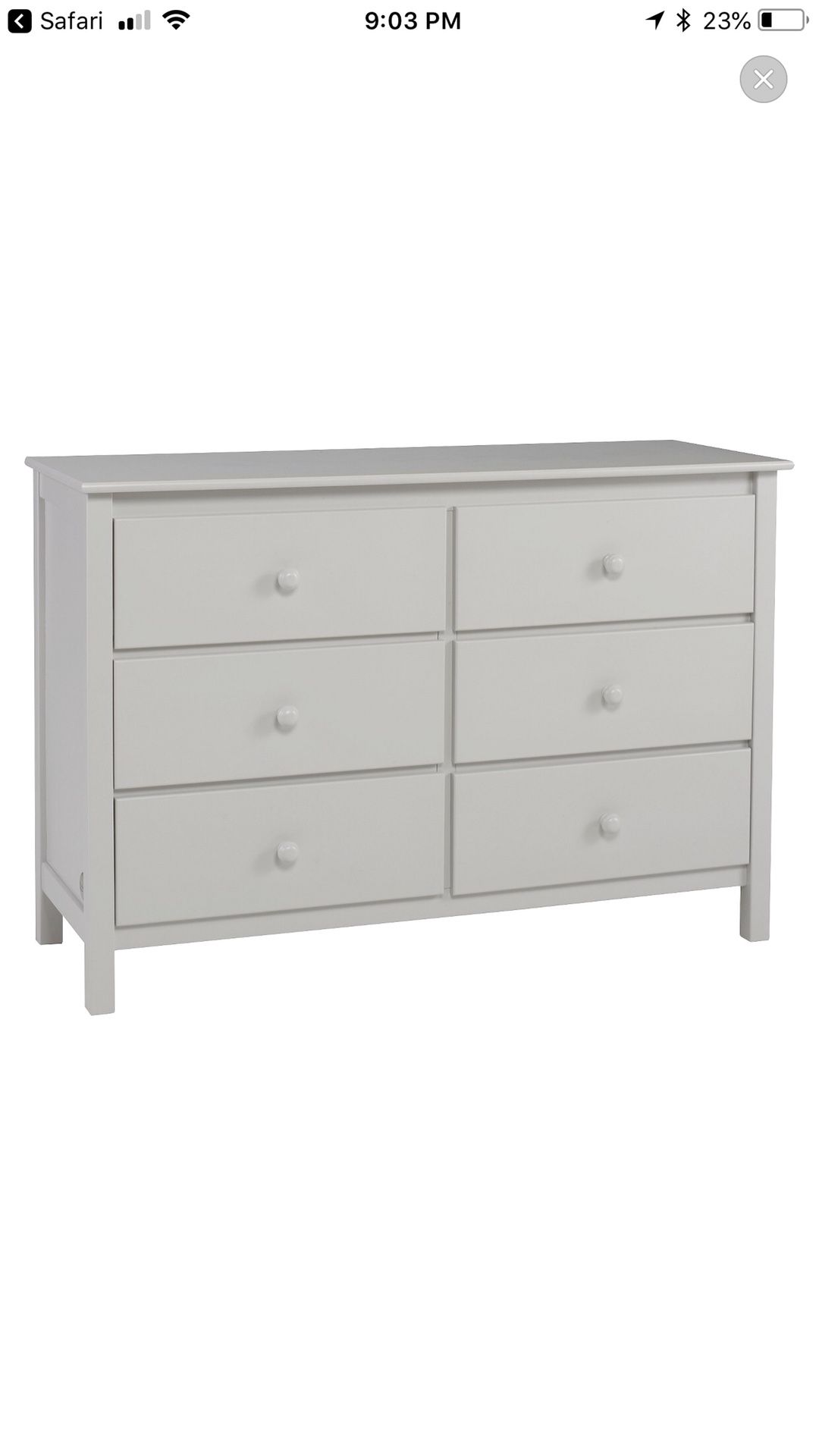 Misty gray crib, changing table and dresser