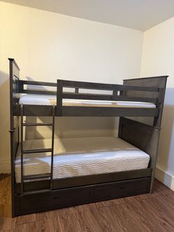 Twin over Twin Bunk Bed with Storage Drawers
