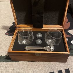 Nicholas Five Piece Rolling Whiskey glasses, set